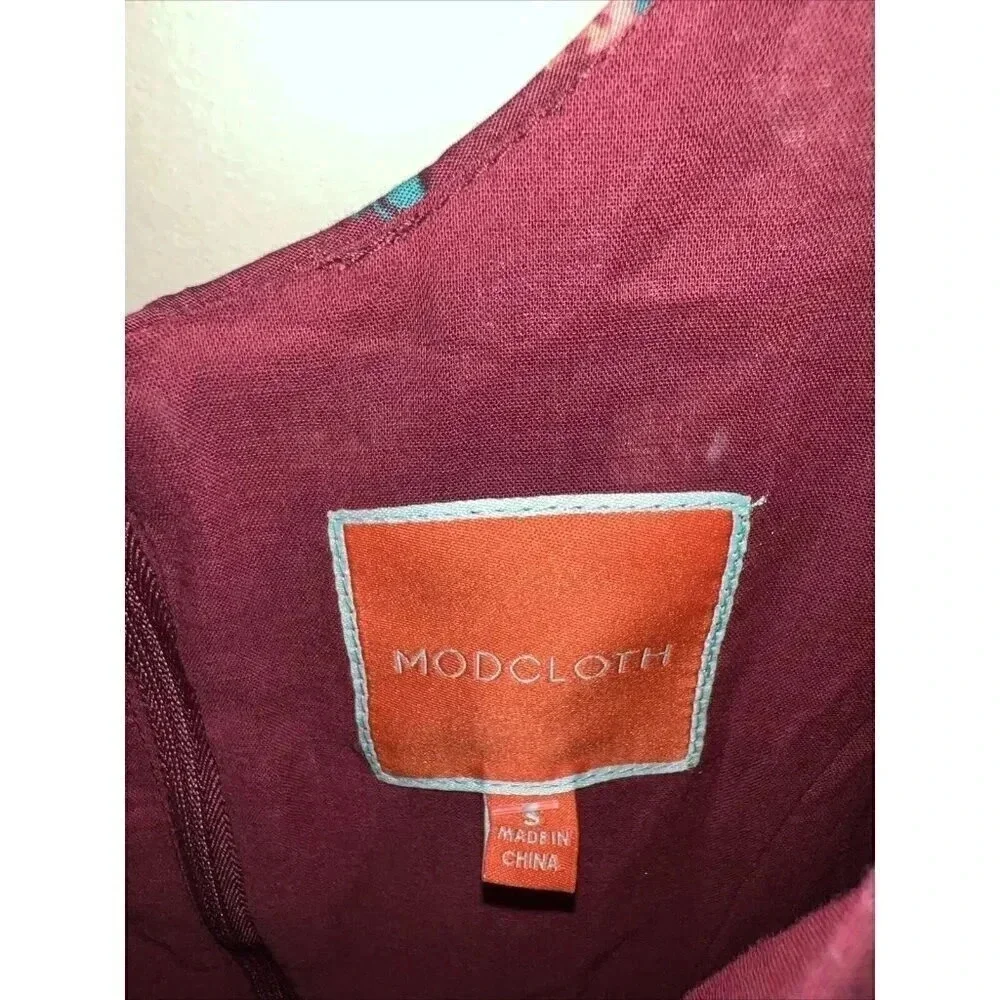 Modcloth Optimistic Effect Woodland Creature Critter Sleeveless Dress Small - Picture 2 of 3
